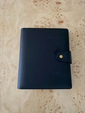 Erin Condren Navy Faux Leather Planner with Snap Closure